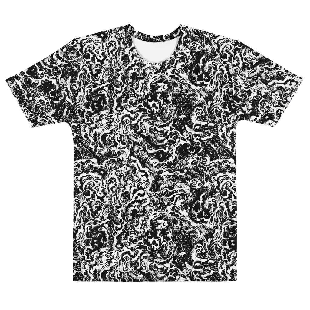 Midnight Static on Men's Cotton Crew Neck T-Shirt — Front