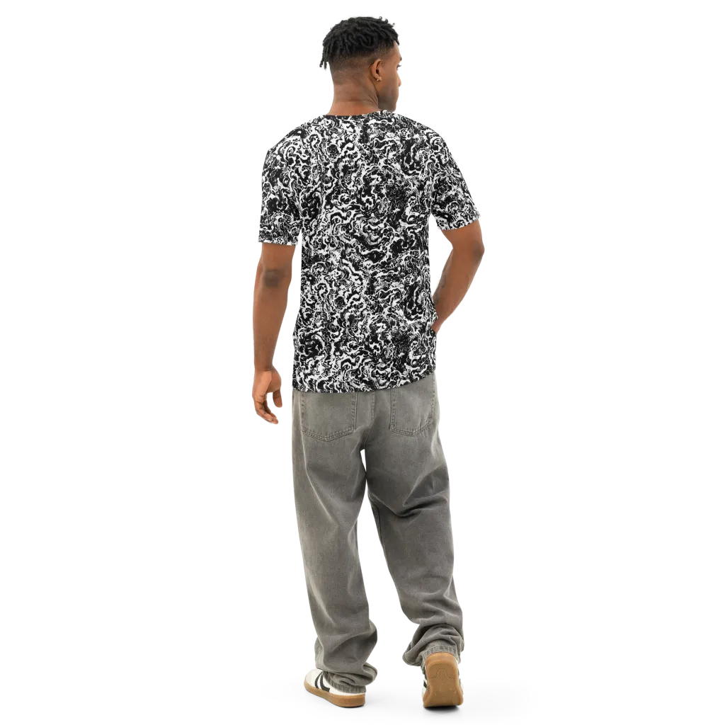 Midnight Static on Men's Cotton Crew Neck T-Shirt — Back