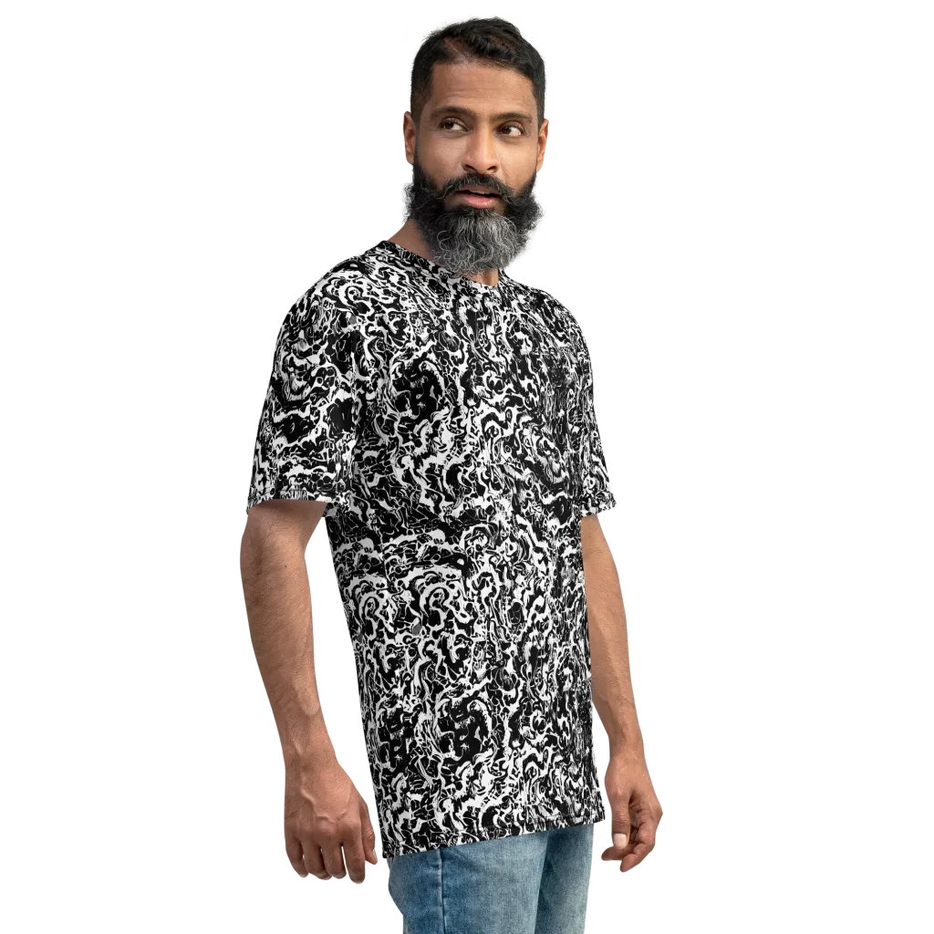 Midnight Static on Men's Crew Neck T-Shirt — Right