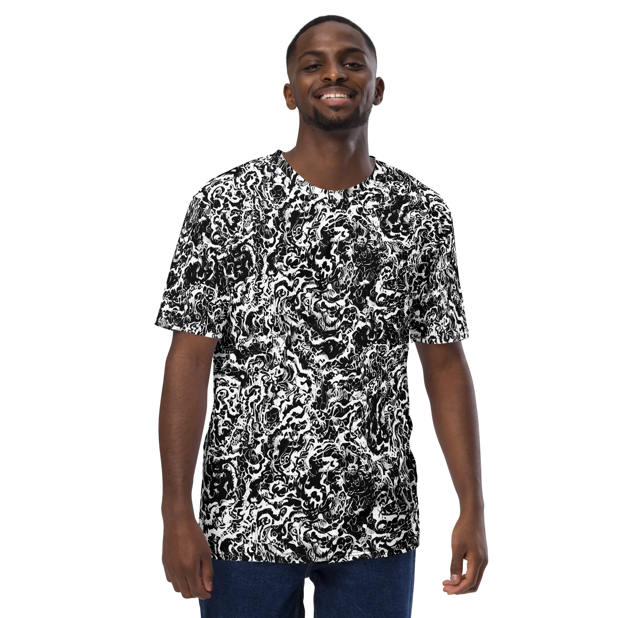 Midnight Static on Men's Crew Neck T-Shirt — Front