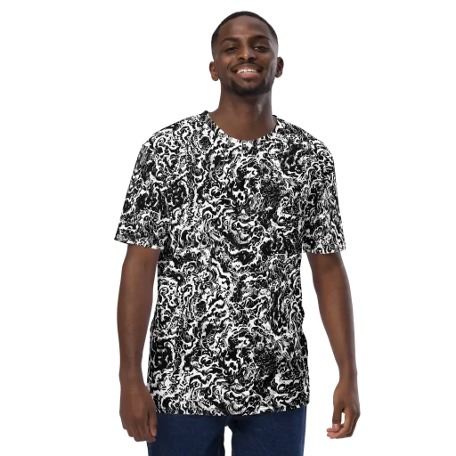 Midnight Static on a Men's Crew Neck T-Shirt