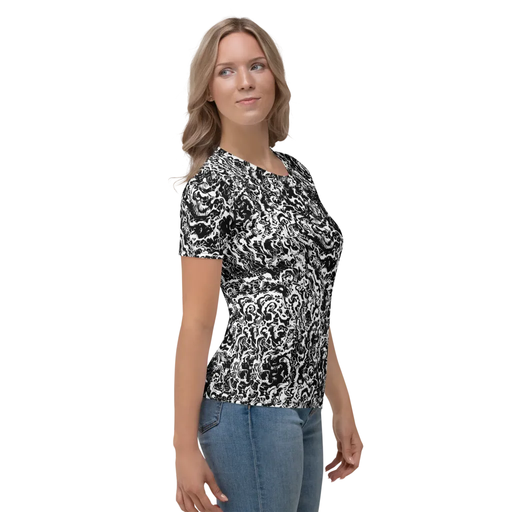 Midnight Static on Women's Crew Neck T-Shirt — Right