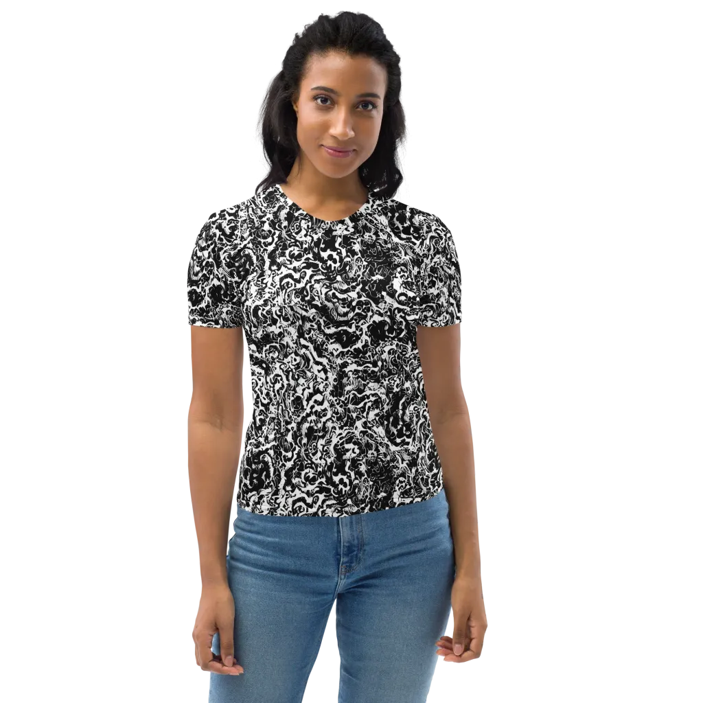 Midnight Static on Women's Crew Neck T-Shirt — Front