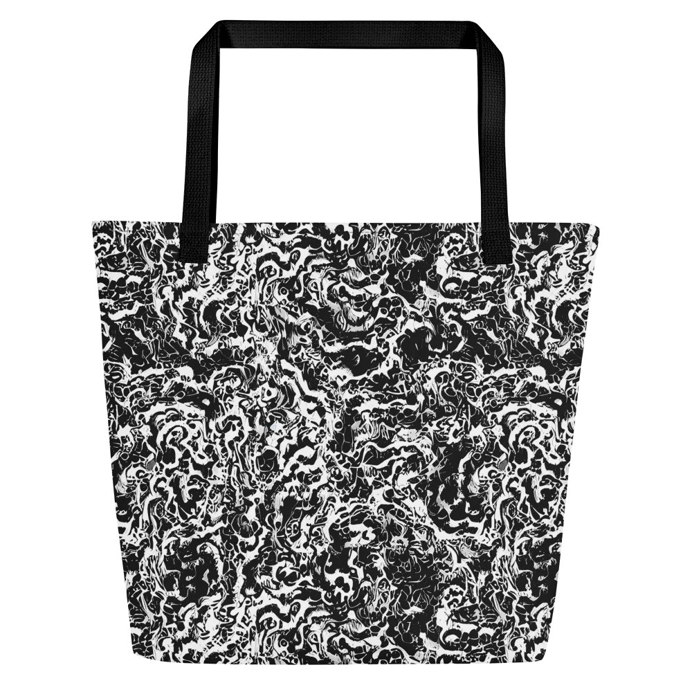 Midnight Static on Large Tote Bag W/ Pocket — Front