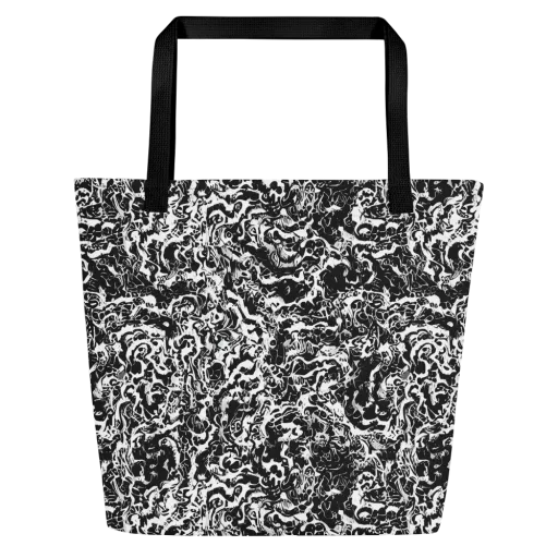 Midnight Static on a Large Tote Bag W/ Pocket