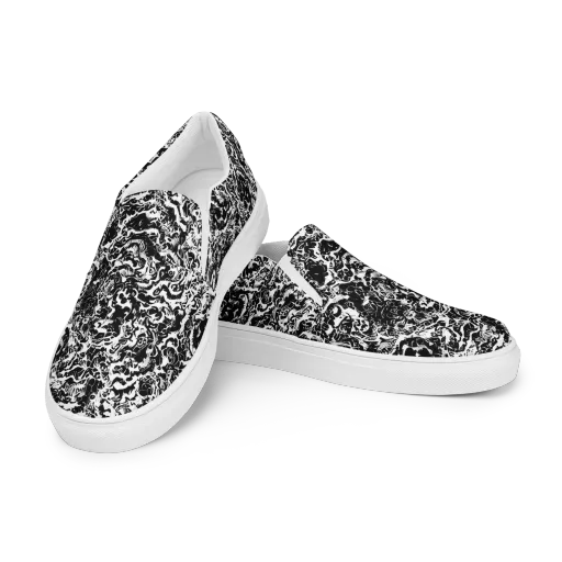 Midnight Static on a Women's Slip-On Canvas Shoes