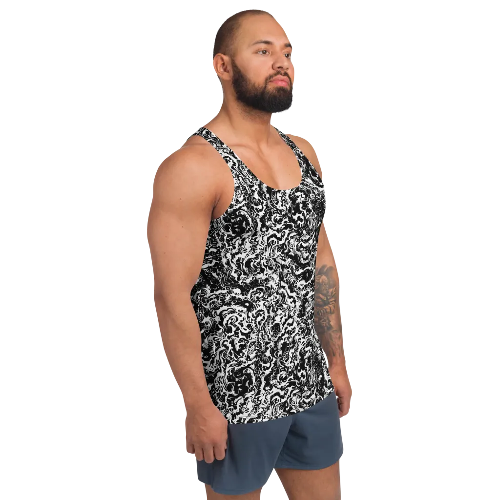 Midnight Static on Men's Tank Top — Right Front