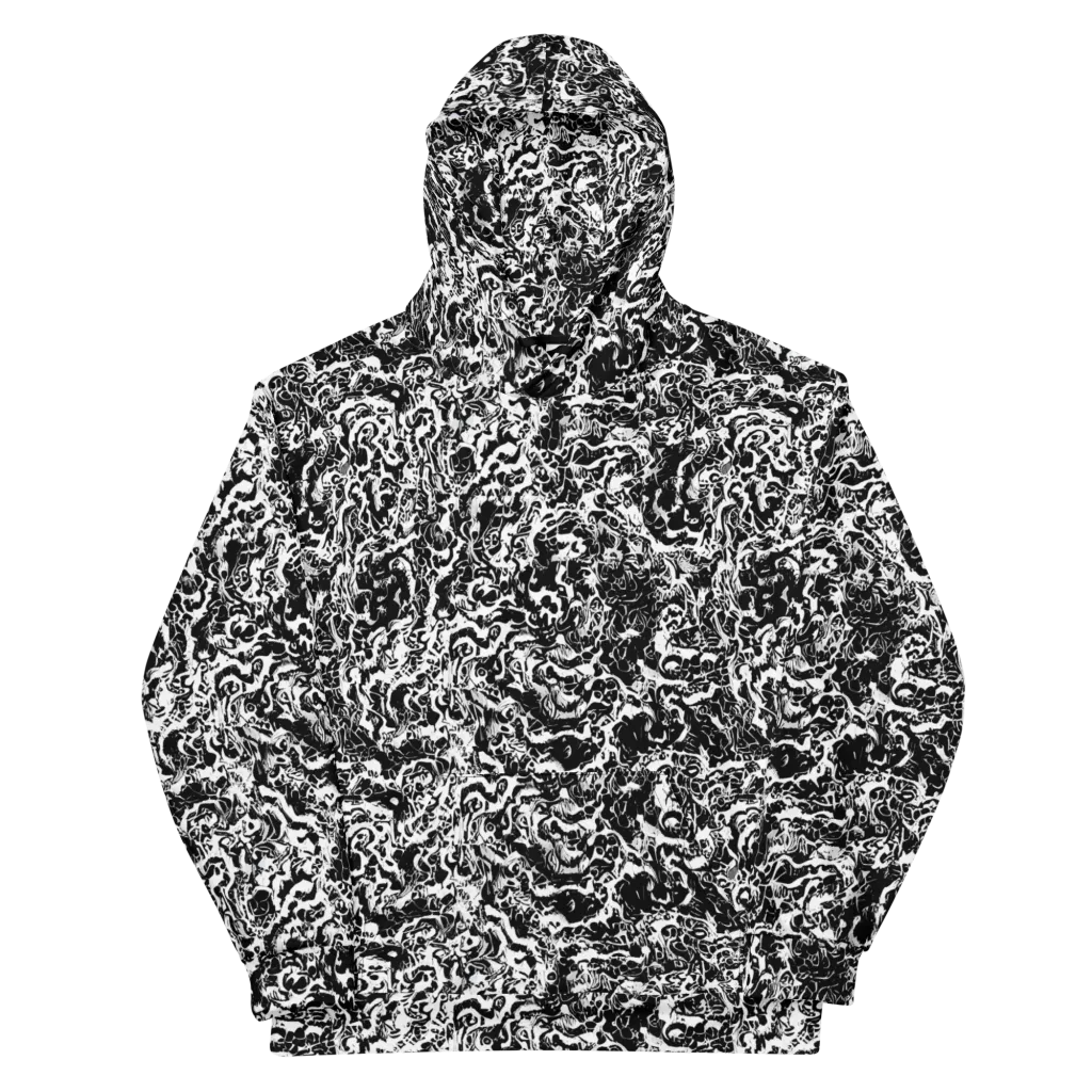 Midnight Static on Cotton Hoodie — Front