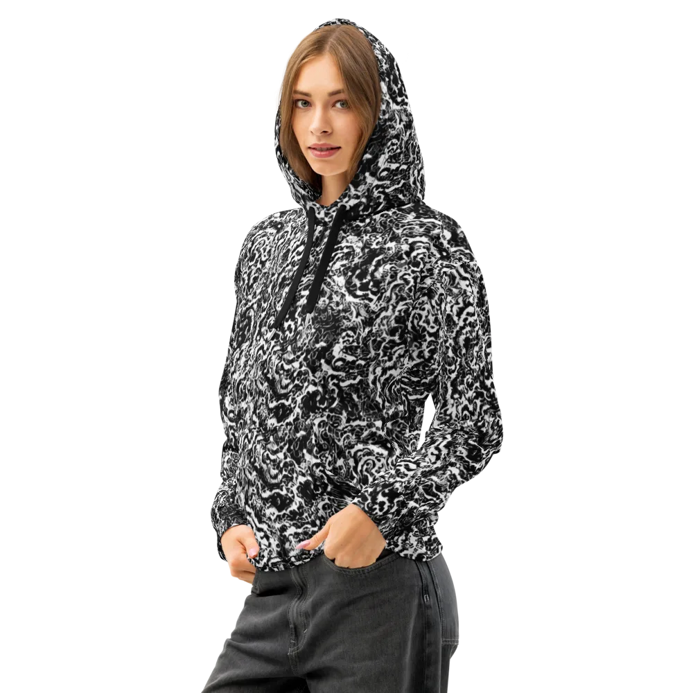 Midnight Static on Cotton Hoodie — Left Front