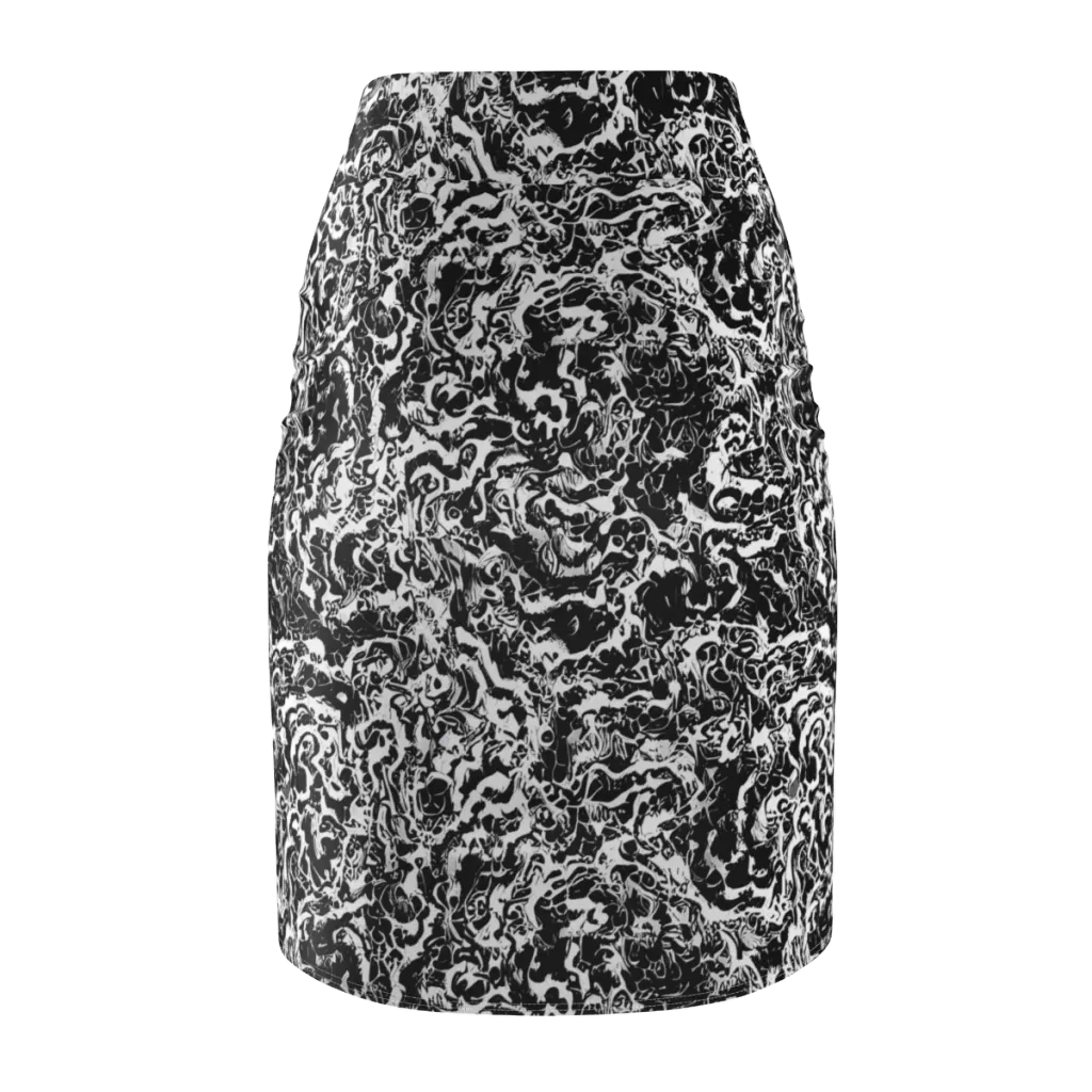 Midnight Static on Pencil Skirt — Back