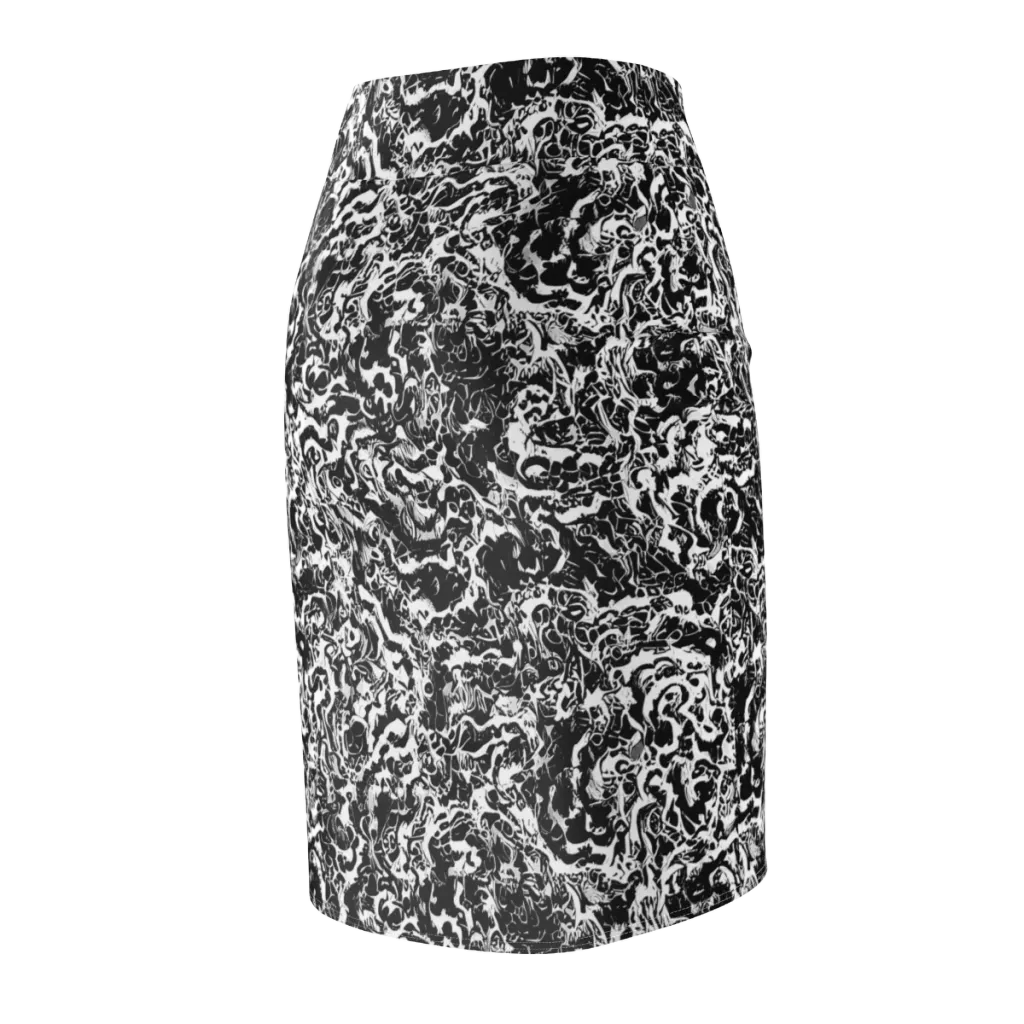 Midnight Static on Pencil Skirt — Back Side