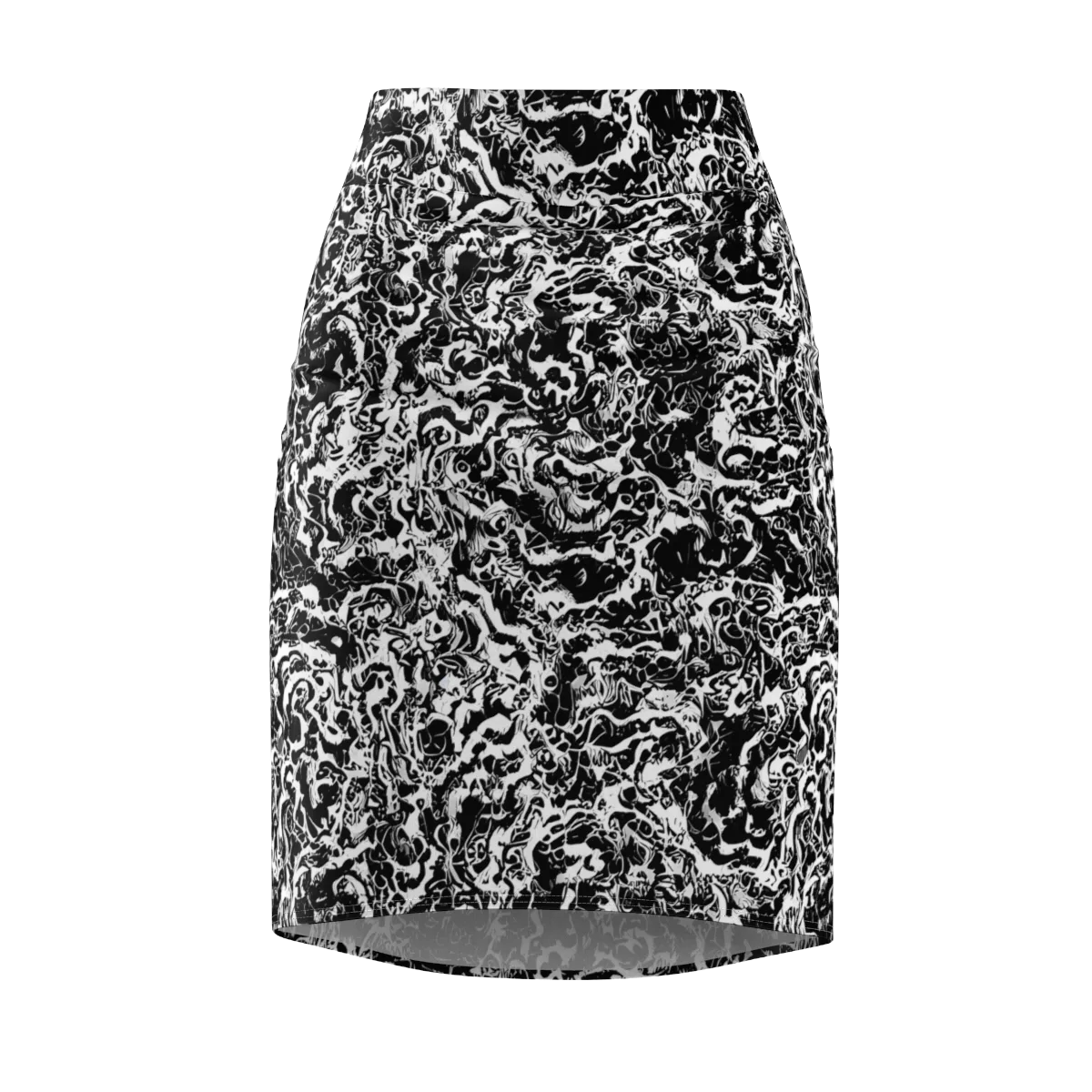 Midnight Static on Pencil Skirt — Front
