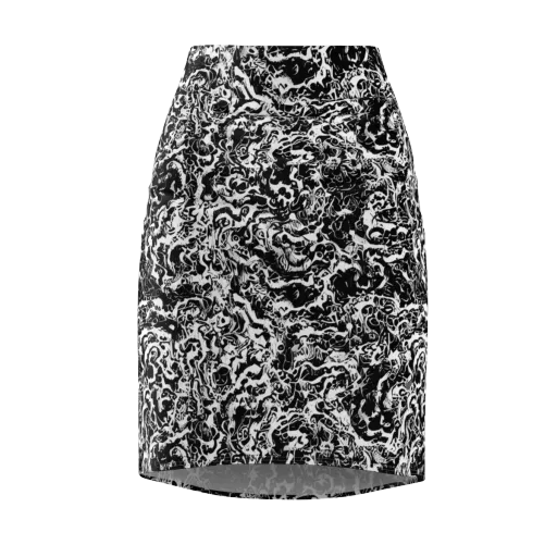 Midnight Static on a Pencil Skirt