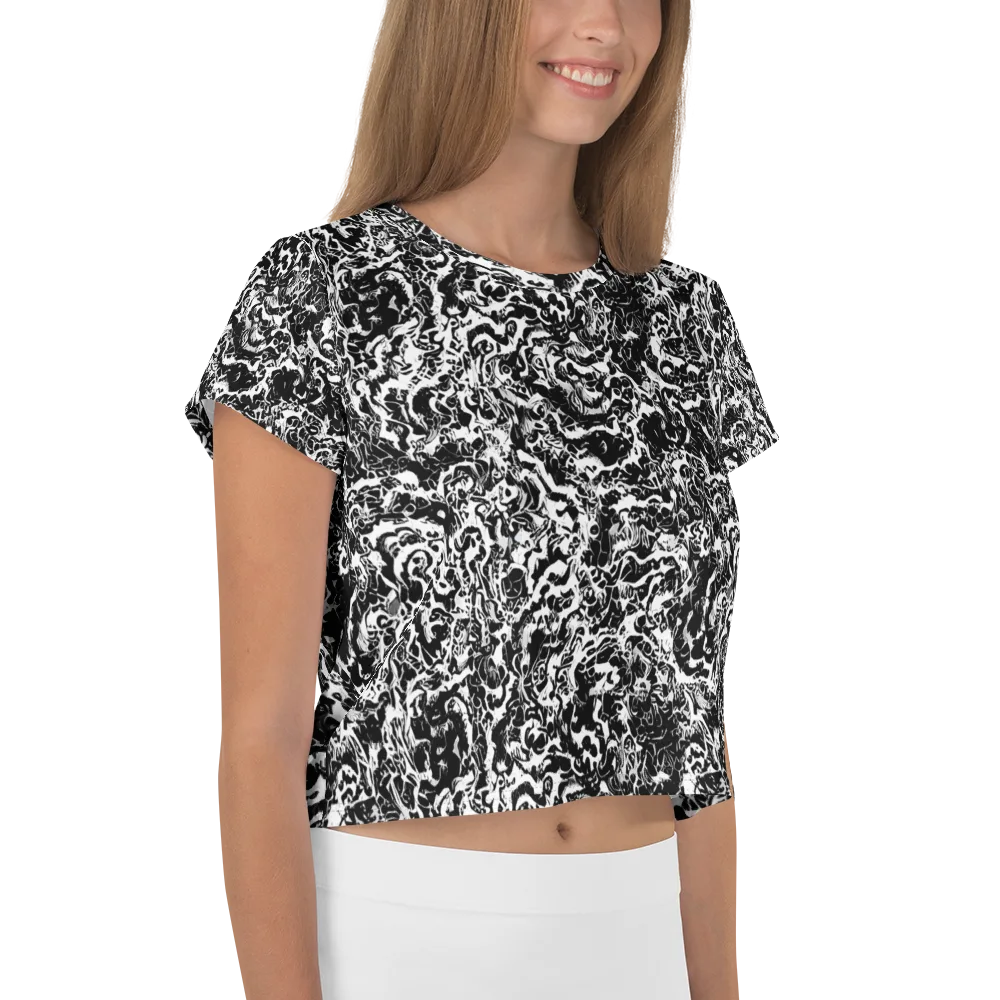 Midnight Static on Crop Tee — Right