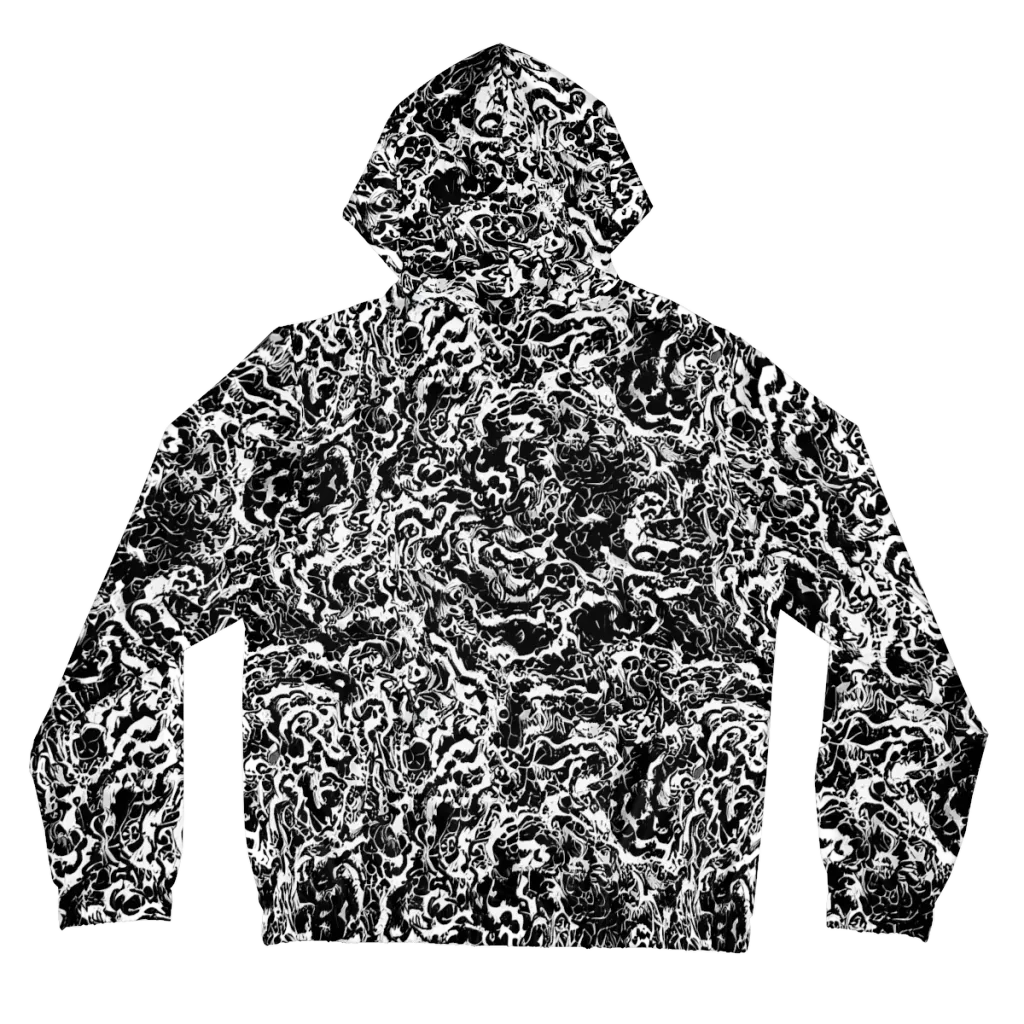 Midnight Static on Women's Full-Zip Hoodie — Back