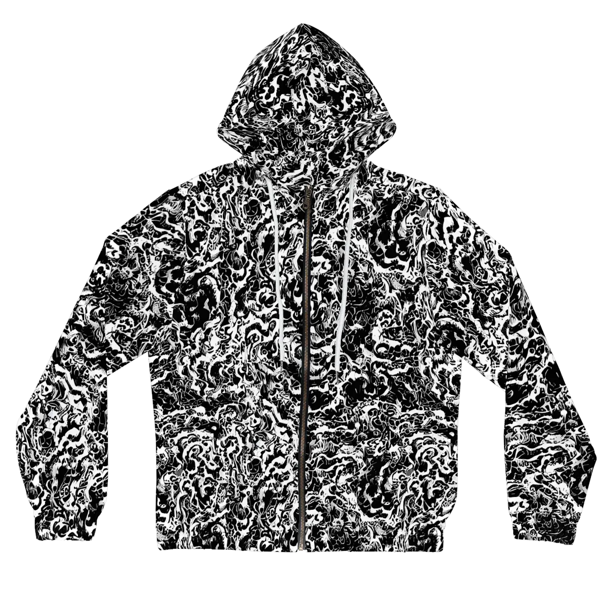 Midnight Static on Women's Full-Zip Hoodie — Front