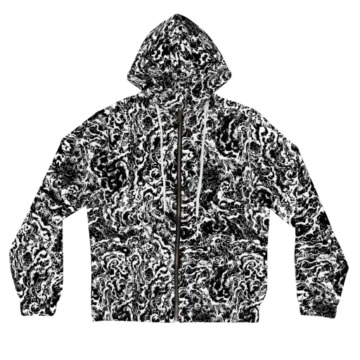 Midnight Static on a Women's Full-Zip Hoodie