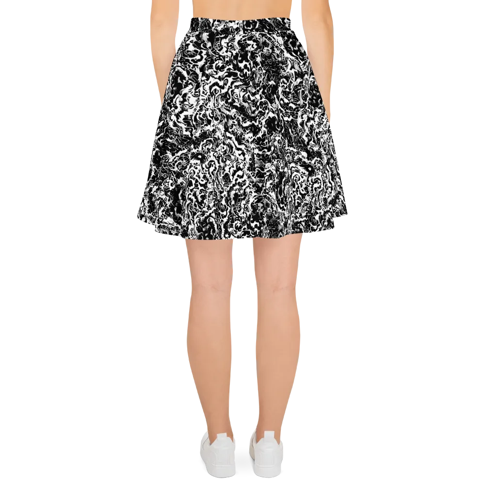 Midnight Static on Skater Skirt — Back