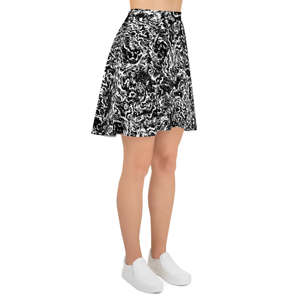 Midnight Static on Skater Skirt — Right
