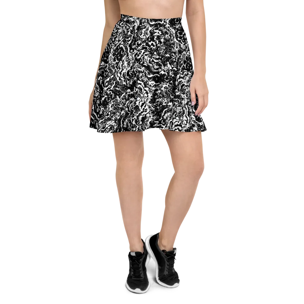 Midnight Static on Skater Skirt — Front