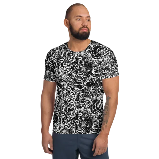 Midnight Static on a Men's Athletic T-Shirt