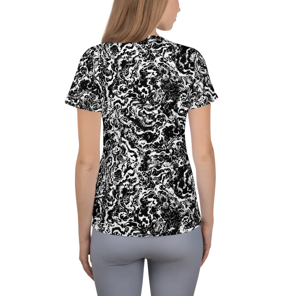 Midnight Static on Women's Athletic T-Shirt — Back