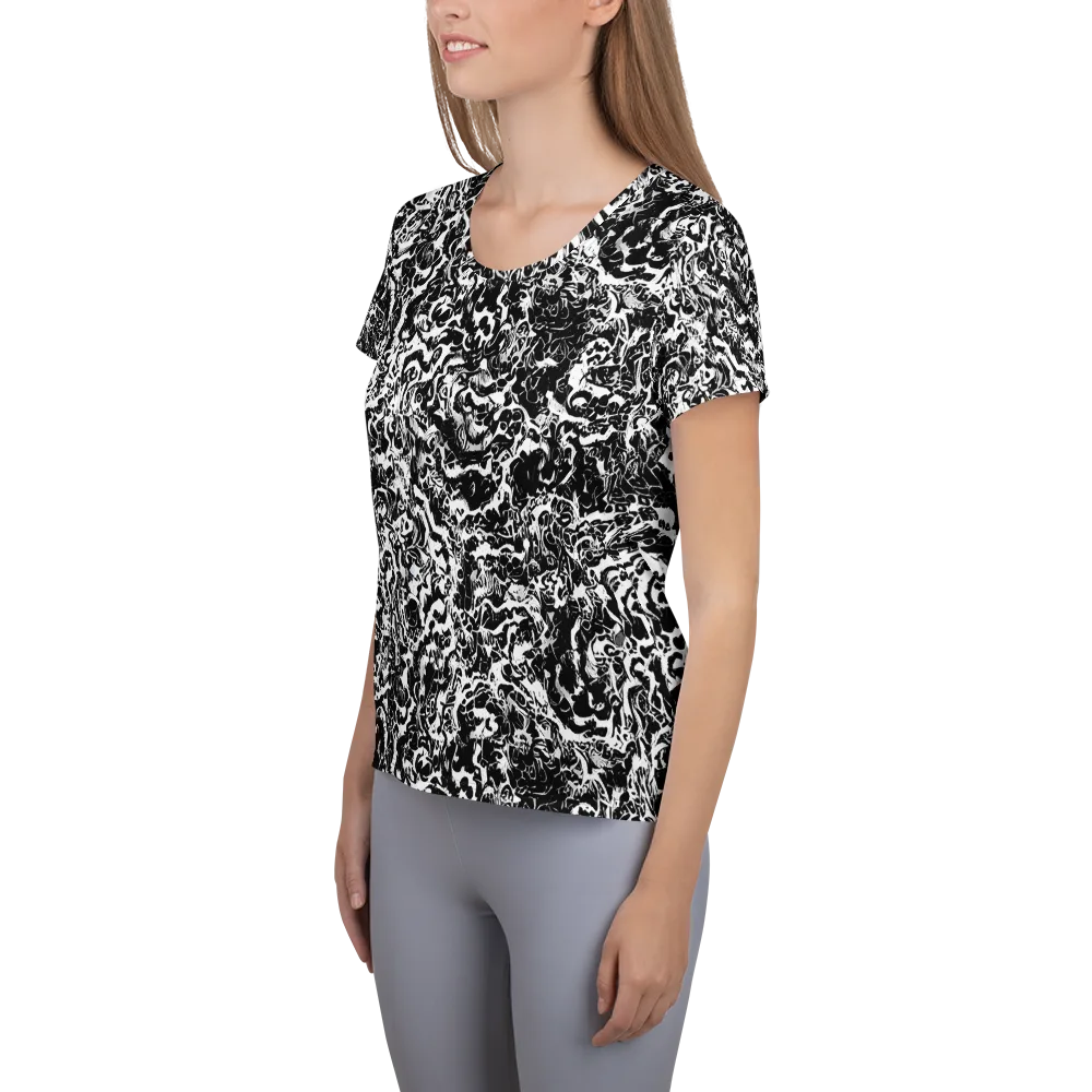 Midnight Static on Women's Athletic T-Shirt — Left
