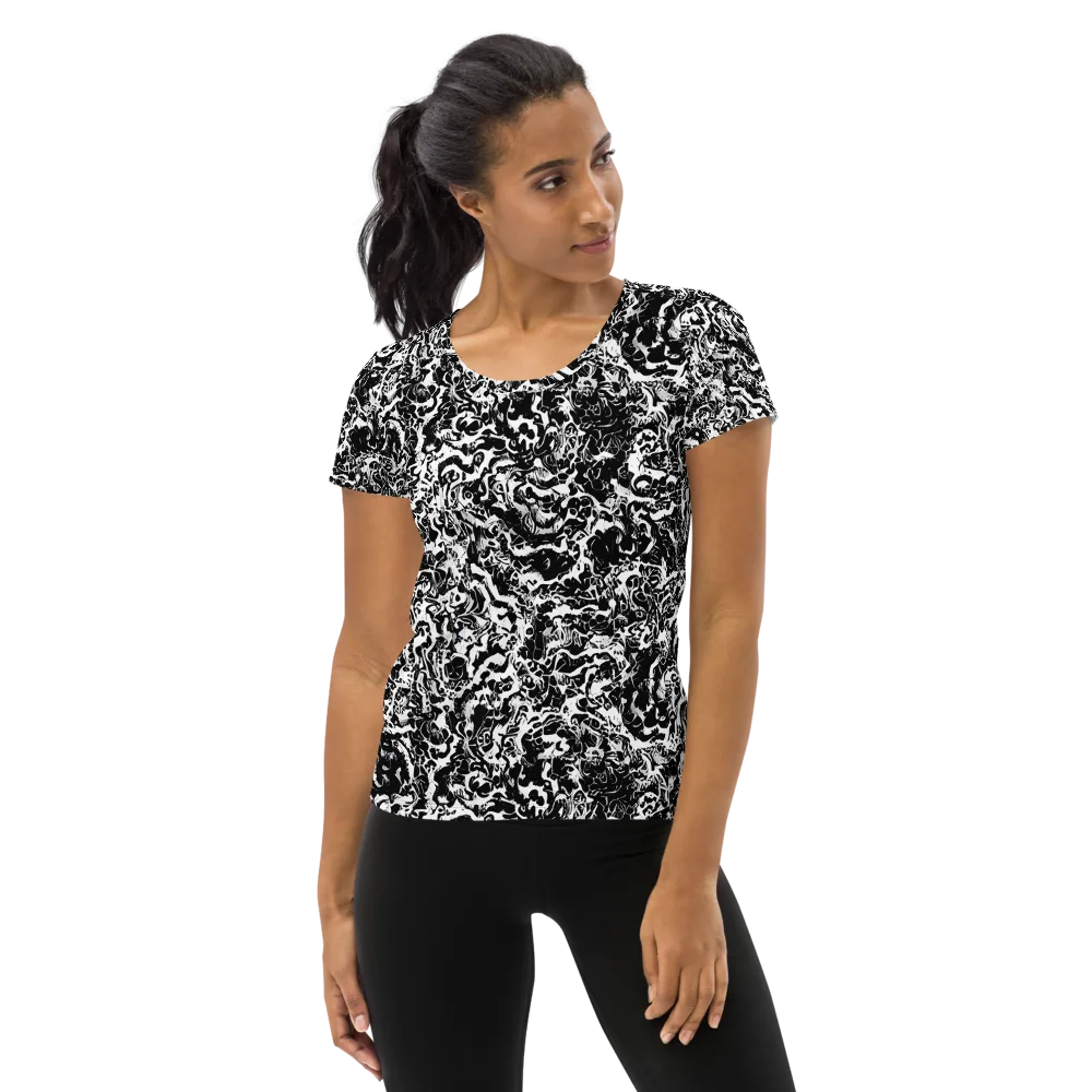 Midnight Static on Women's Athletic T-Shirt — Front