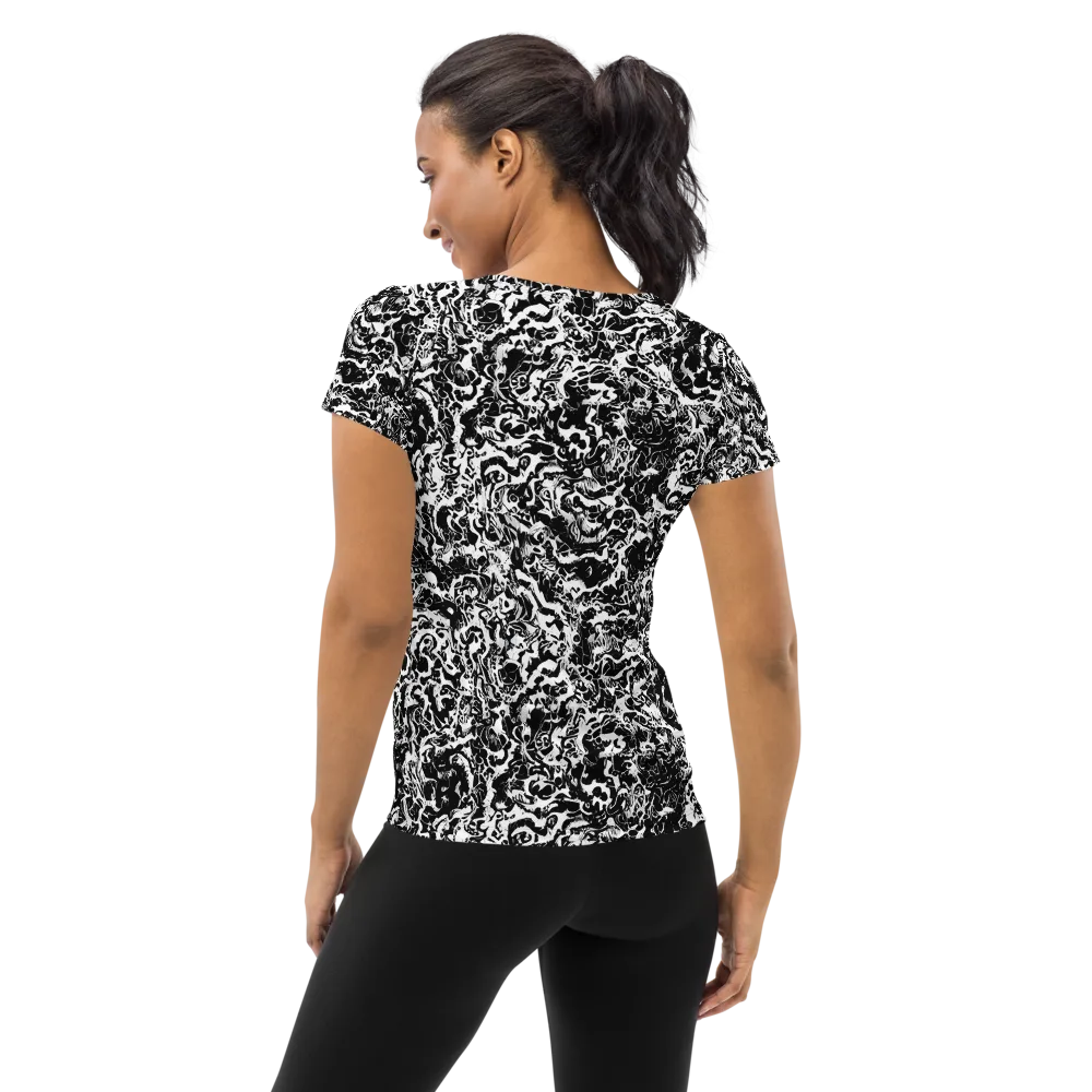 Midnight Static on Women's Athletic T-Shirt — Back