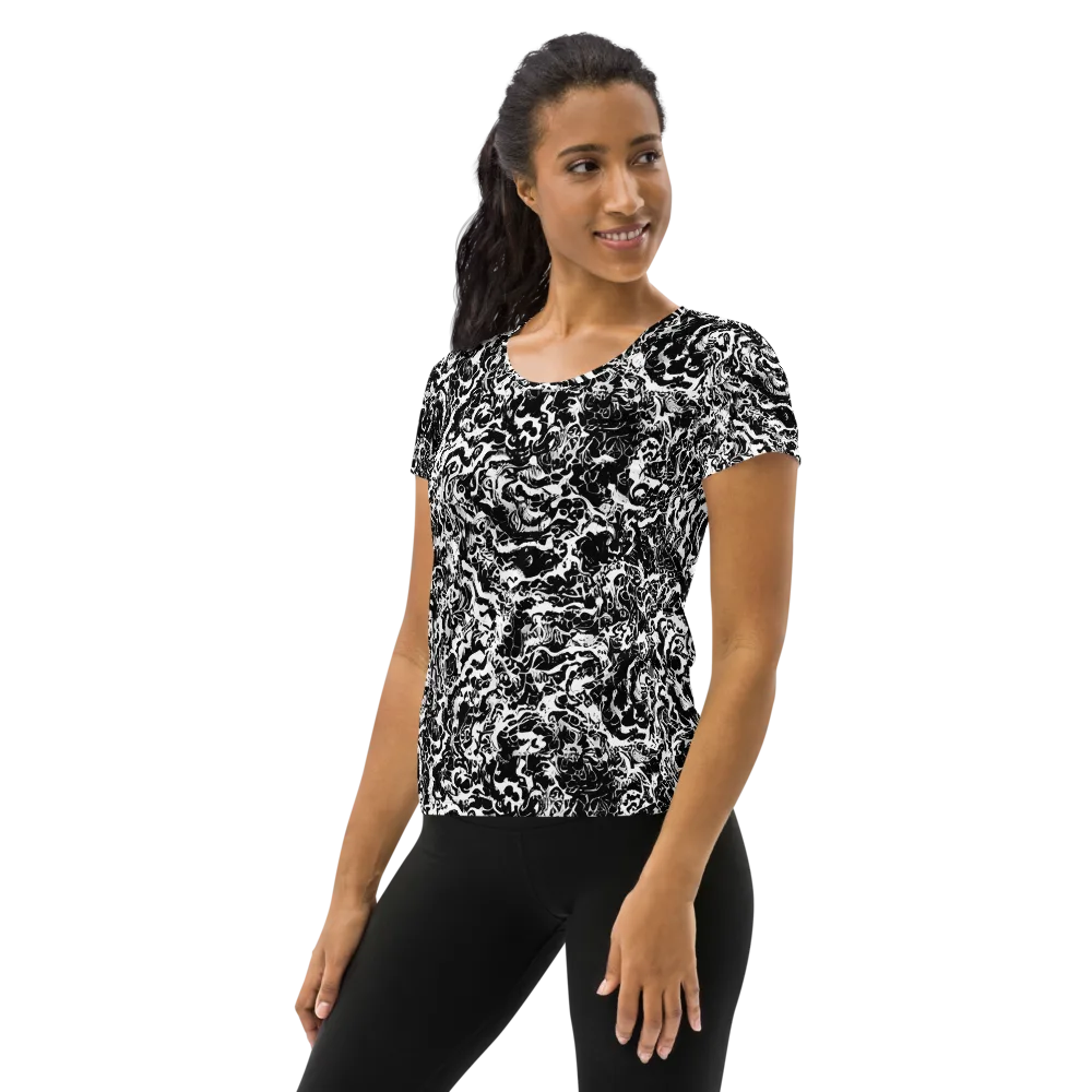 Midnight Static on Women's Athletic T-Shirt — Left