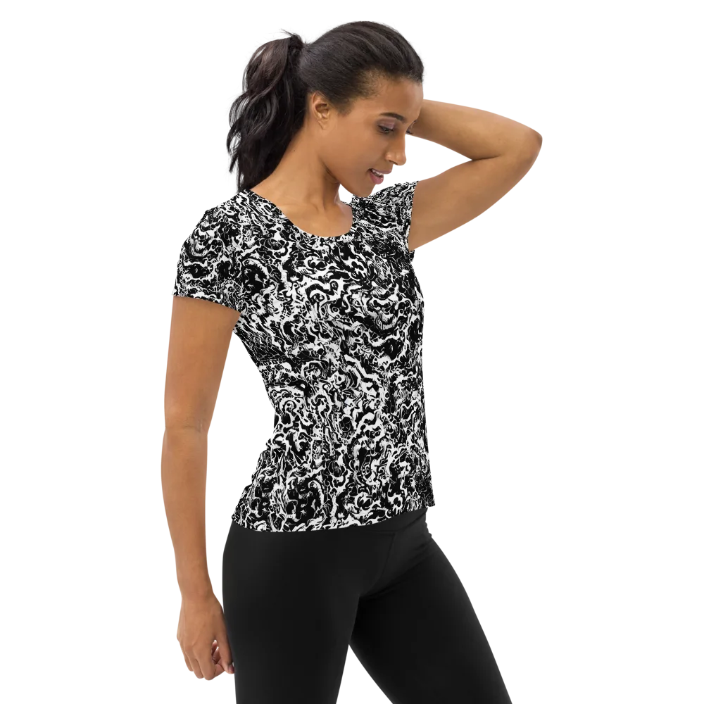 Midnight Static on Women's Athletic T-Shirt — Right