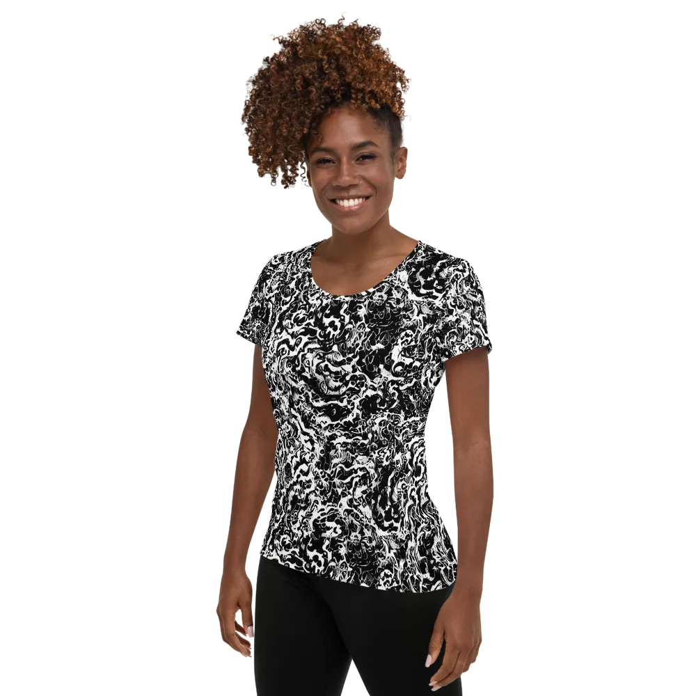 Midnight Static on Women's Athletic T-Shirt — Left