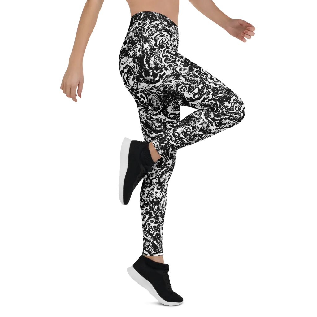 Midnight Static on Leggings — Right