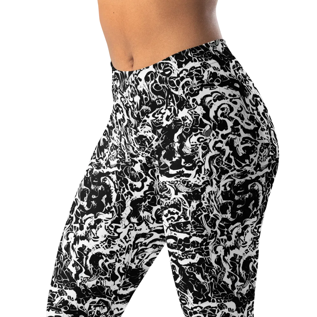Midnight Static on Leggings — Left Front