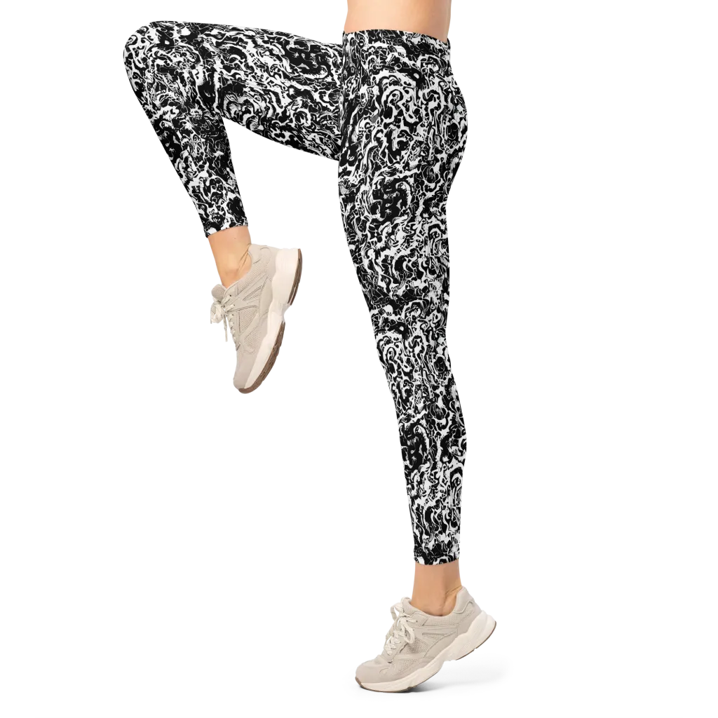 Midnight Static on Leggings — Left