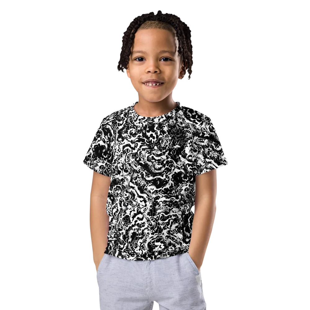 Midnight Static on Kids Crew Neck T-Shirt — Front