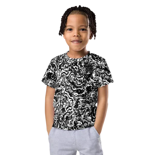 Midnight Static on a Kids Crew Neck T-Shirt