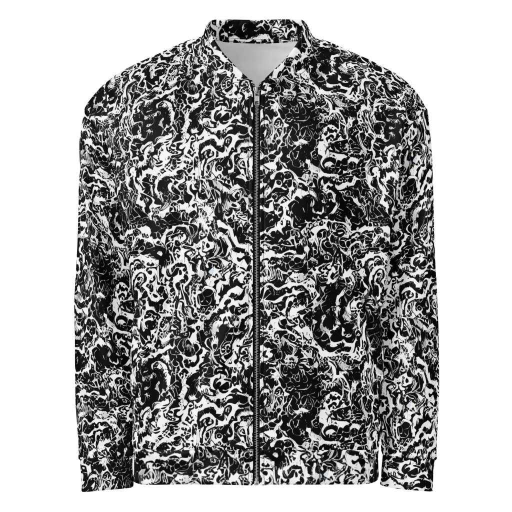 Midnight Static on Bomber Jacket — Front