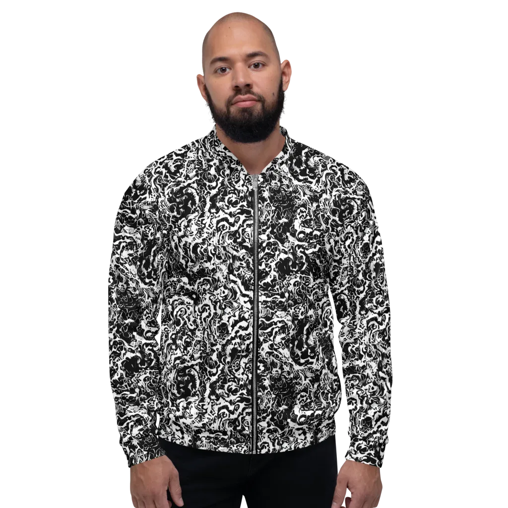Midnight Static on Bomber Jacket — Front