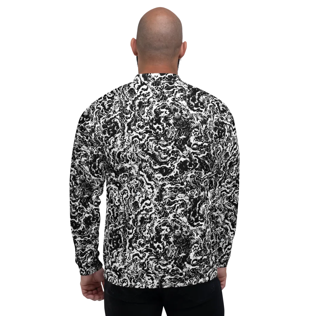 Midnight Static on Bomber Jacket — Back
