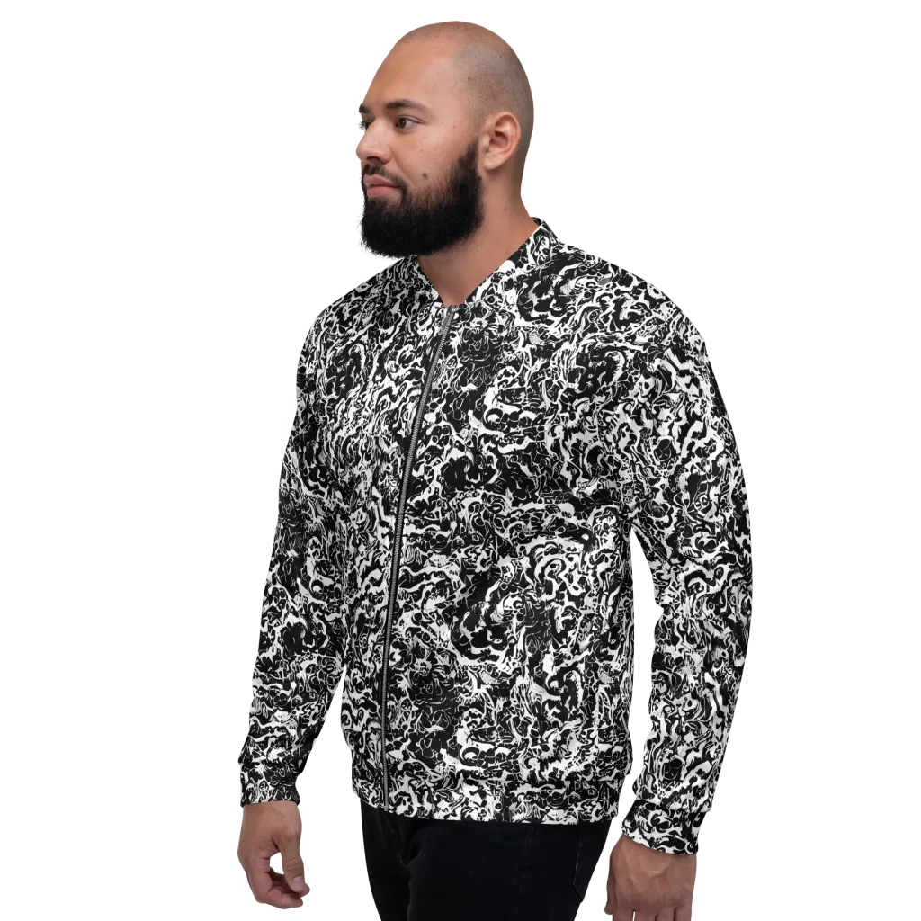 Midnight Static on Bomber Jacket — Left