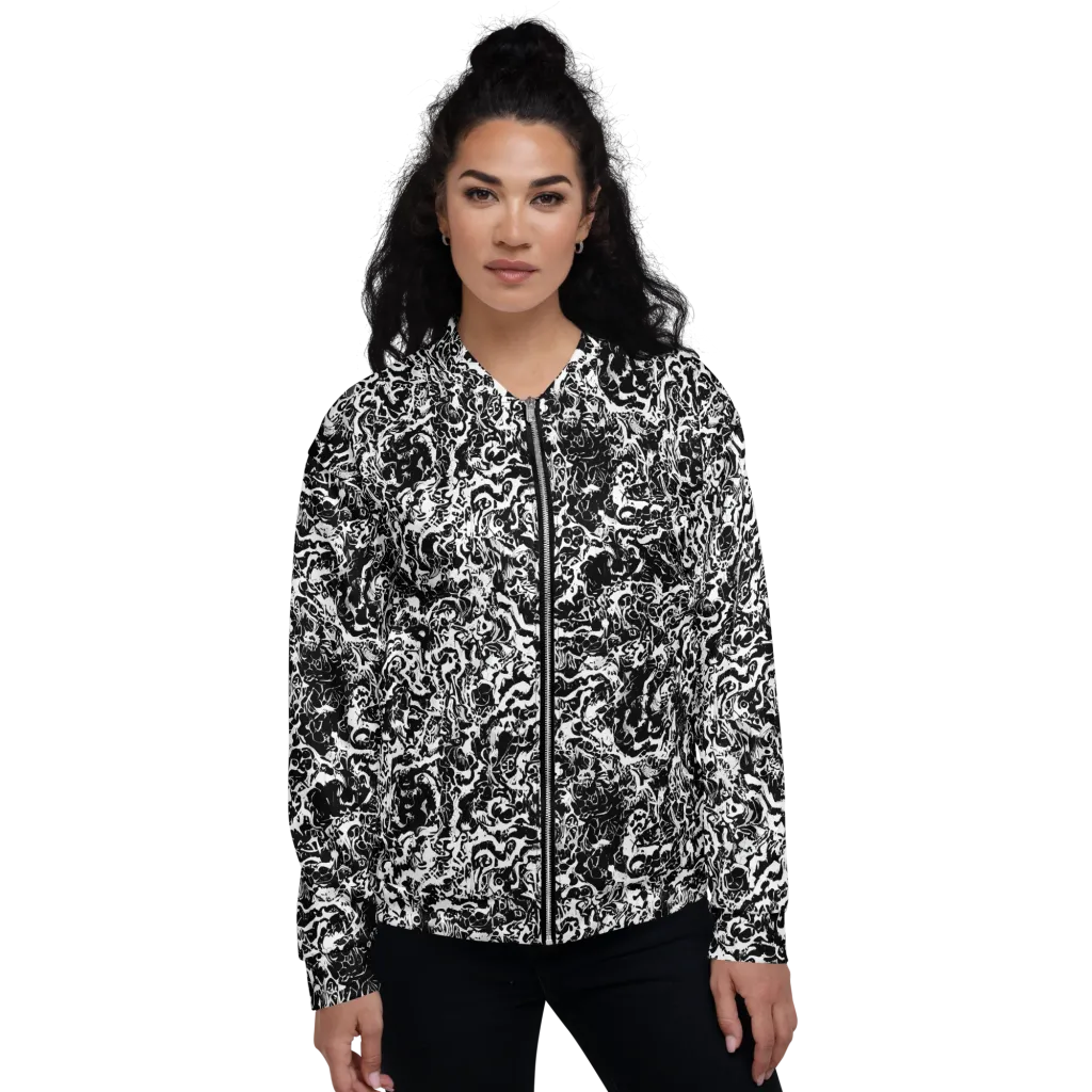 Midnight Static on Bomber Jacket — Front