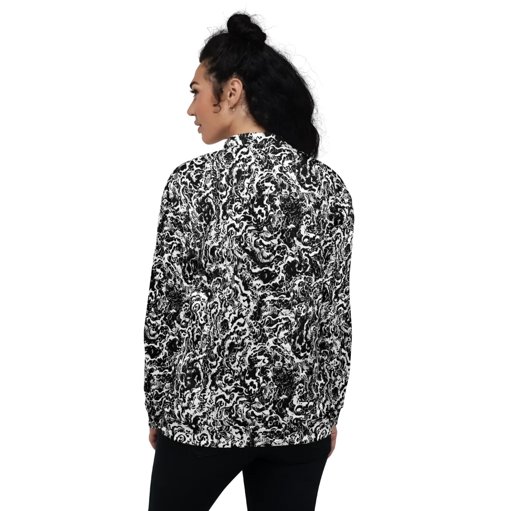 Midnight Static on Bomber Jacket — Back