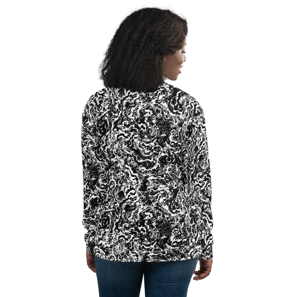 Midnight Static on Bomber Jacket — Back
