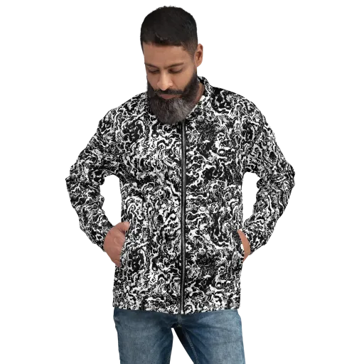 Midnight Static on a Bomber Jacket