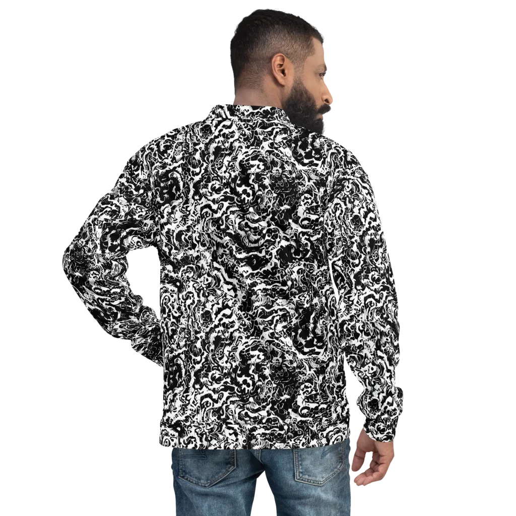 Midnight Static on Bomber Jacket — Back