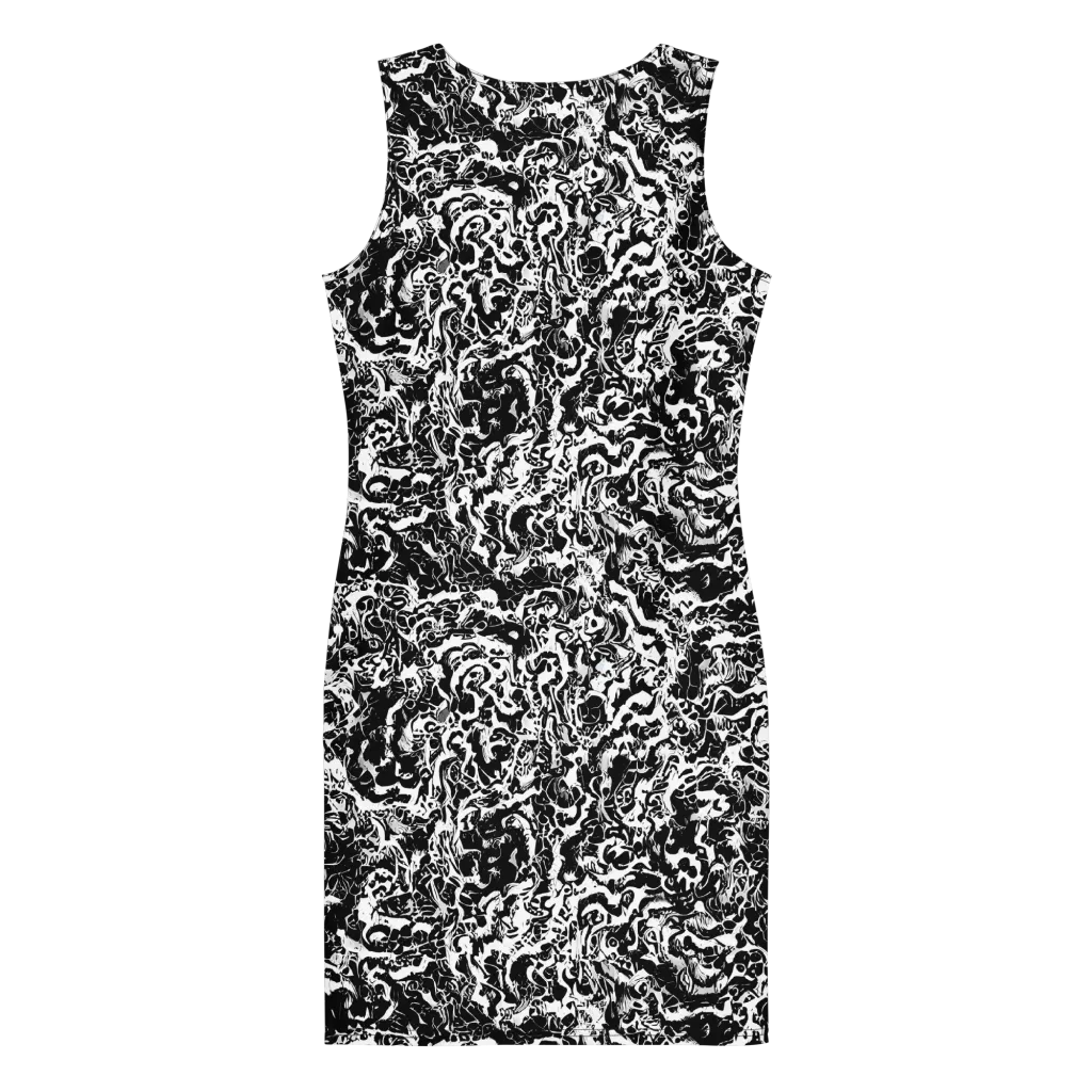 Midnight Static on Bodycon Dress — Back
