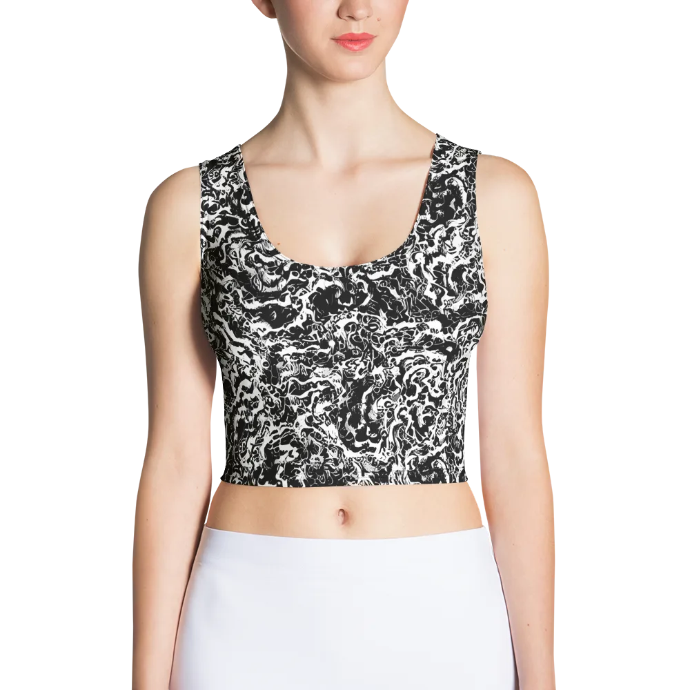 Midnight Static on Crop Top — Front