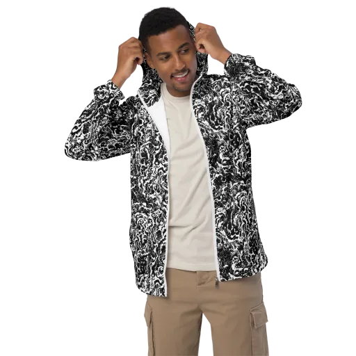 Midnight Static on a Men's Windbreaker