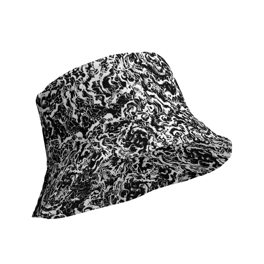Midnight Static on Reversible Bucket Hat — Product details Outside